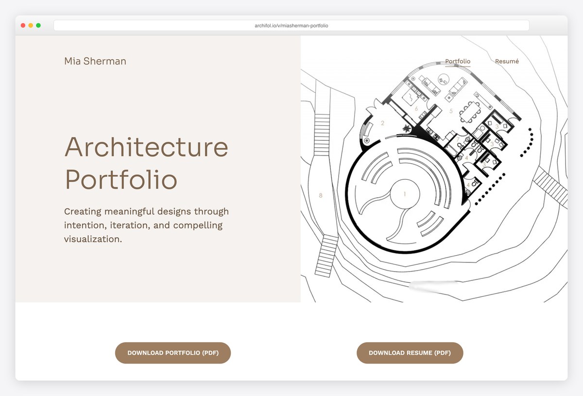 Mia Sherman architecture portfolio website