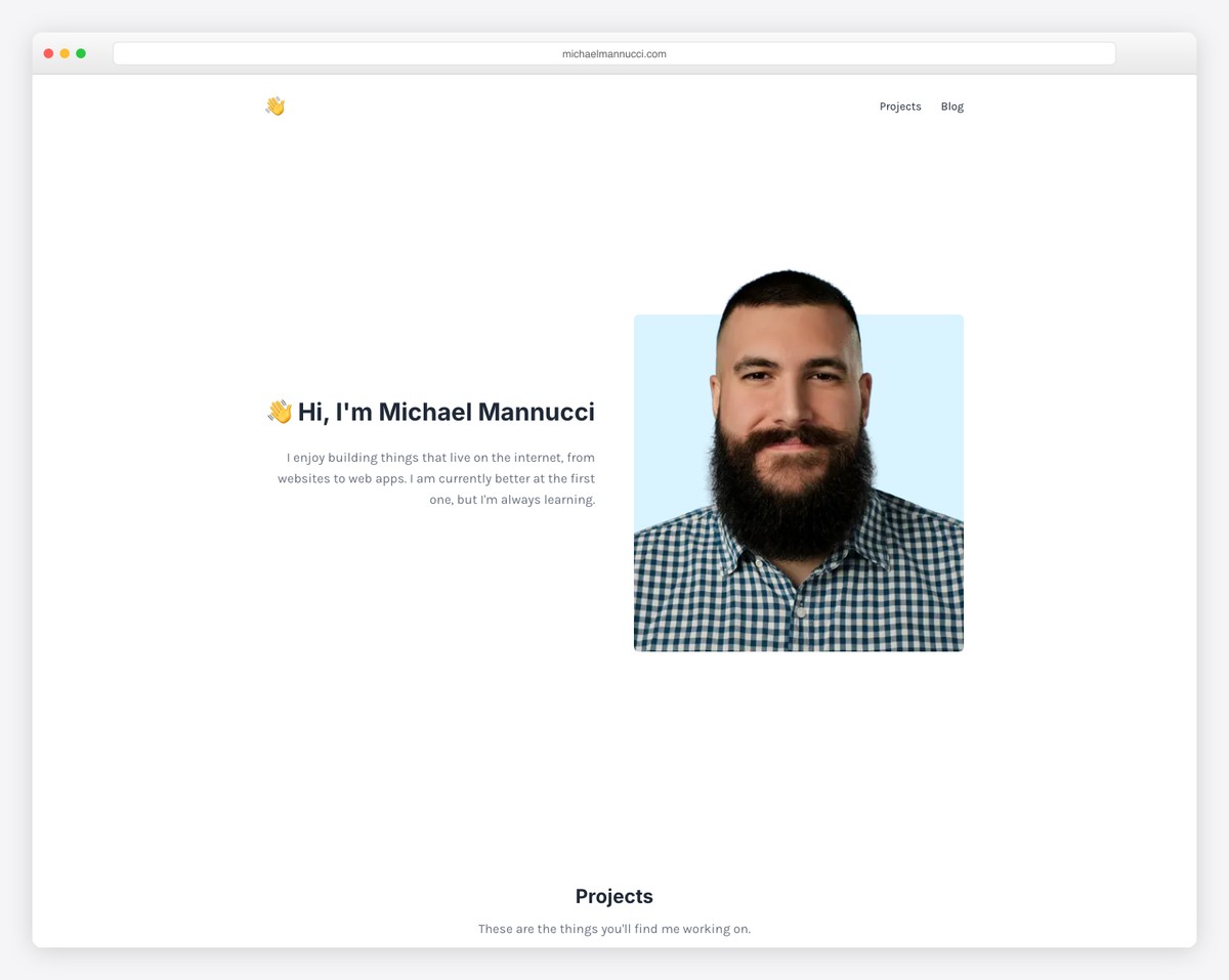 michael mannucci personal website example
