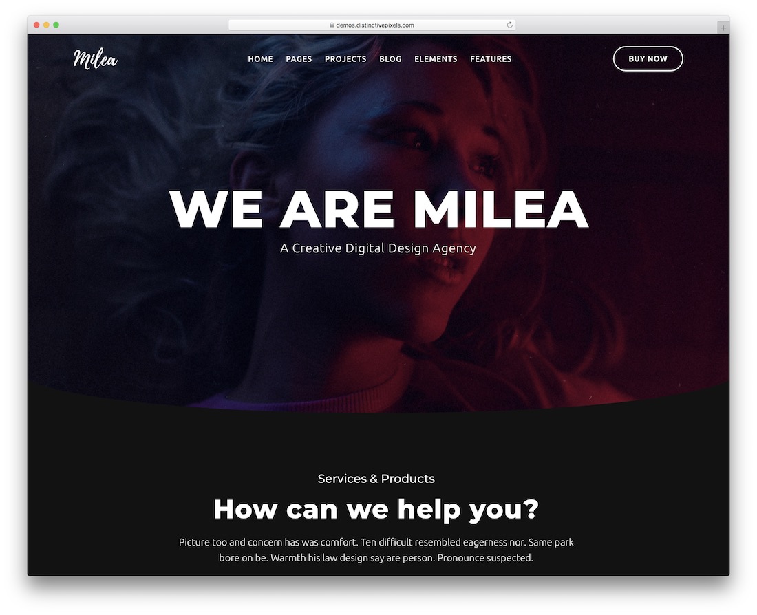 milea video website template