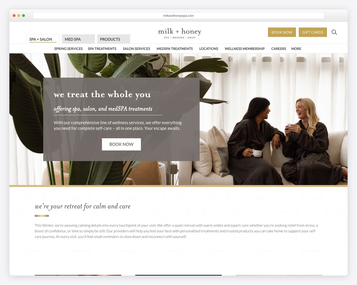 milk and honey spa website