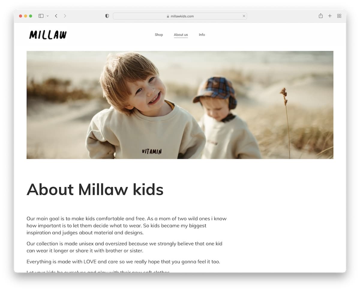 millaw about me page