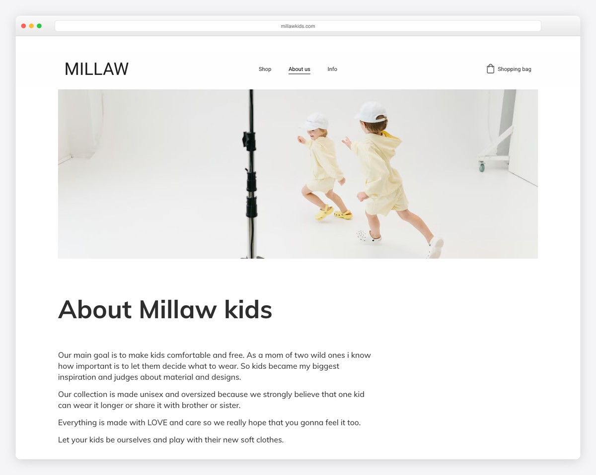 millaw about me page