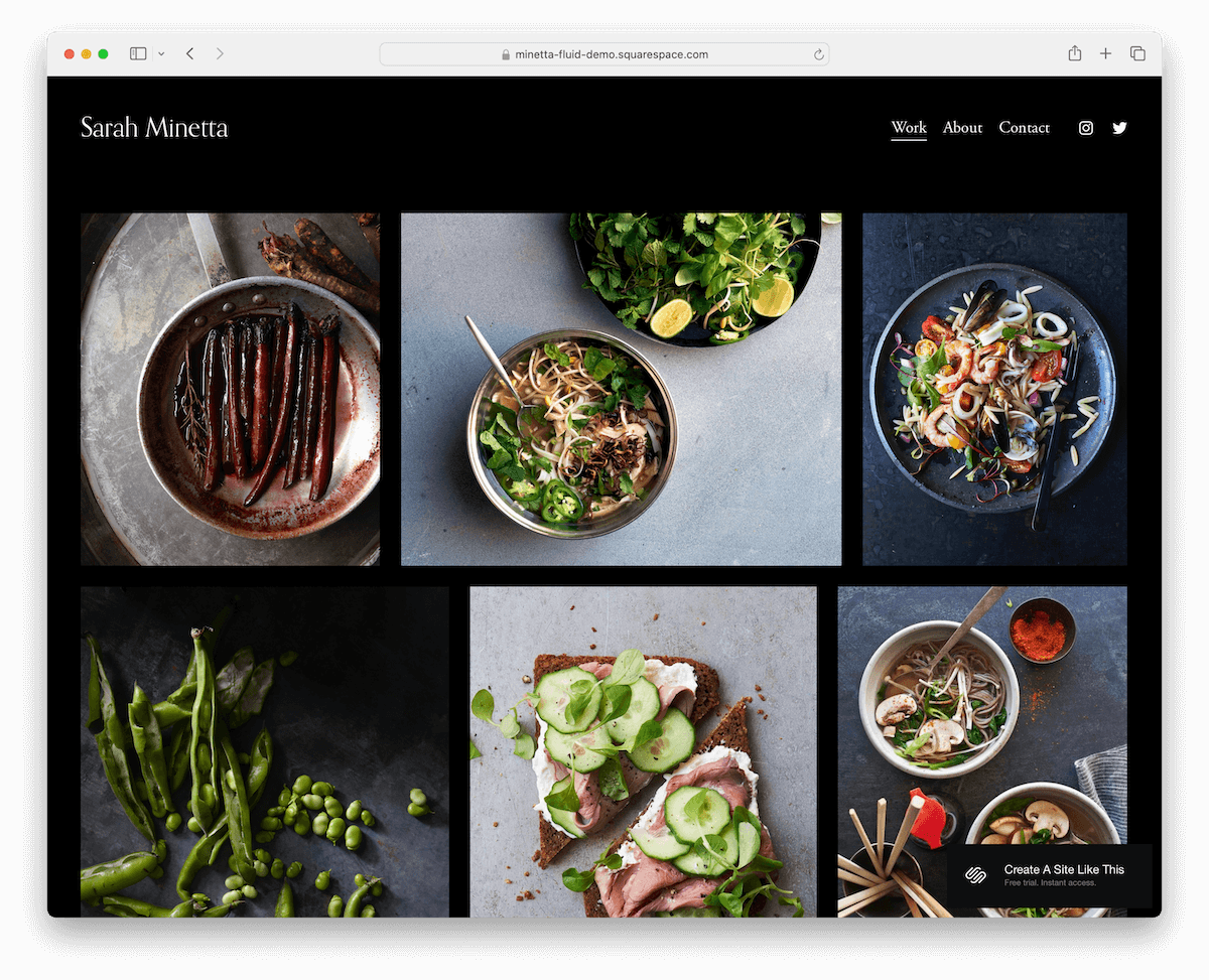 minetta - food photographer website design