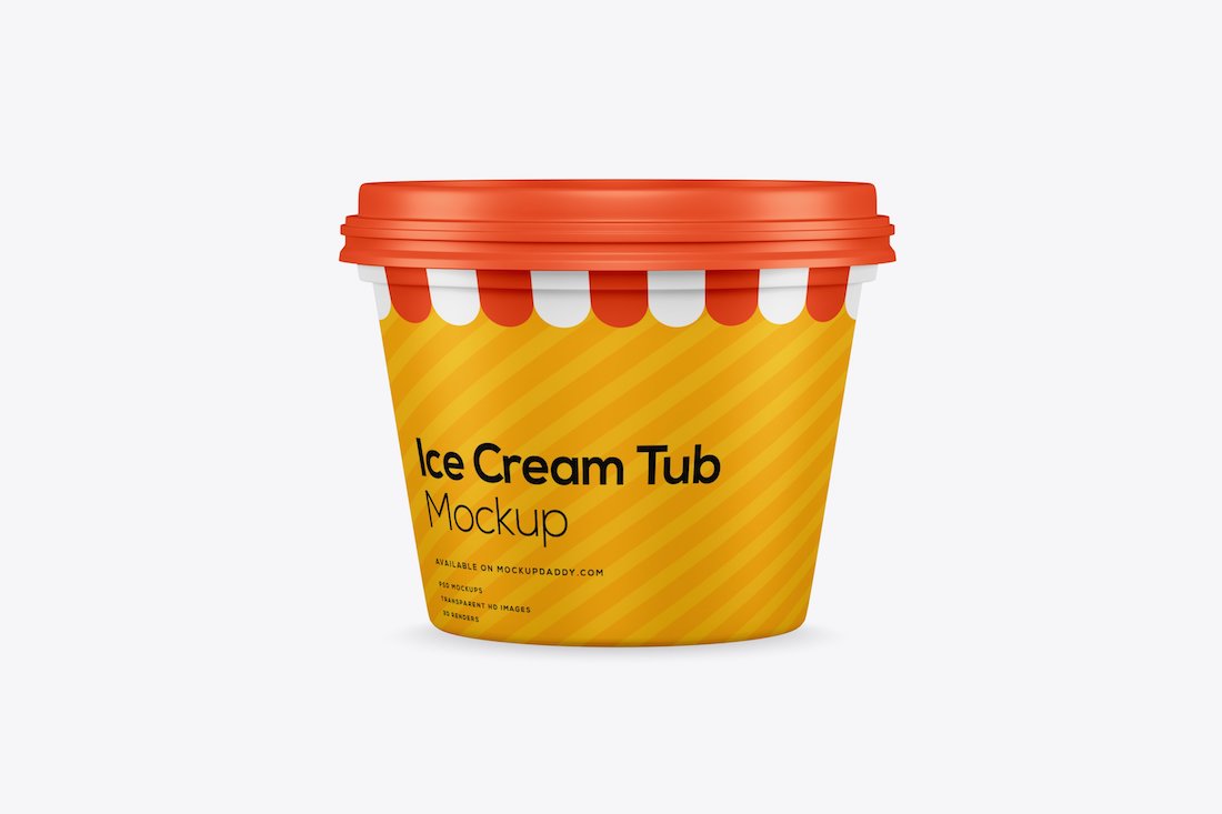 mini ice cream tub psd mockup