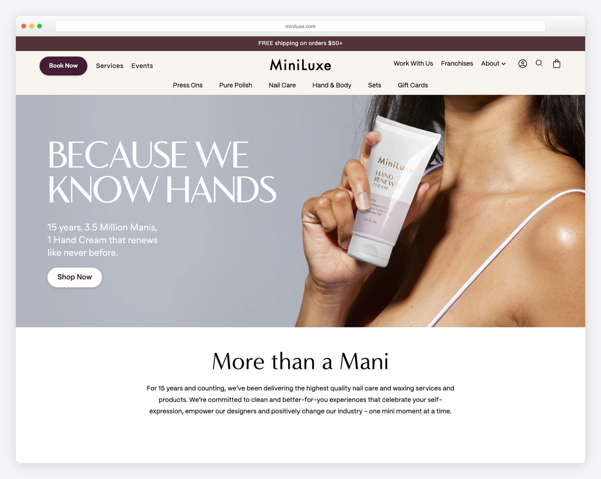 miniluxe website example