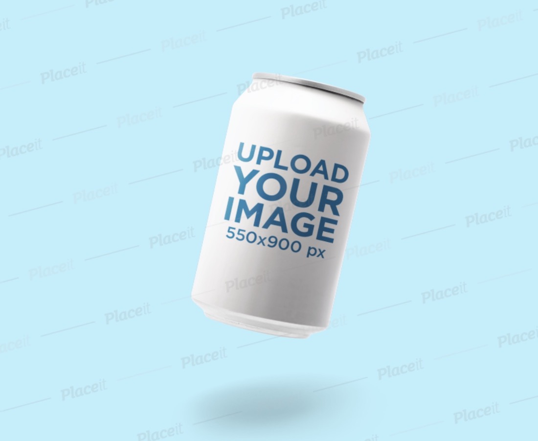 minimal mockup featuring a soda can