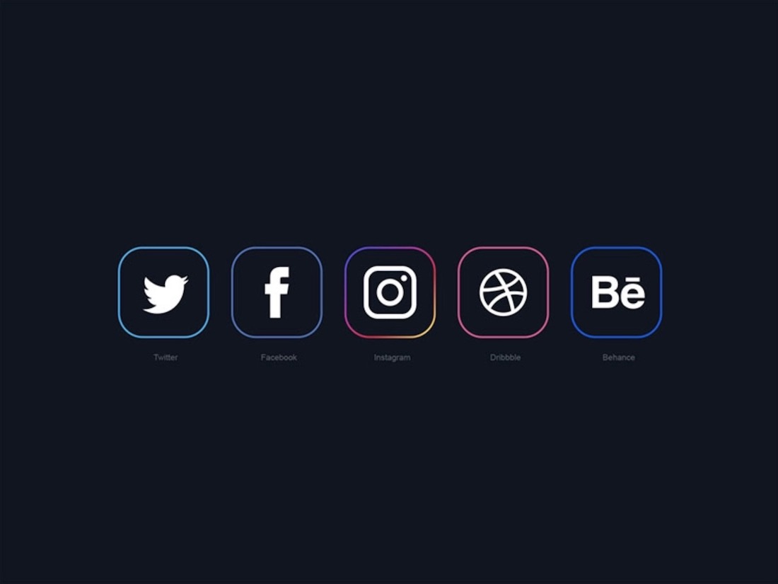 minimal social media icons