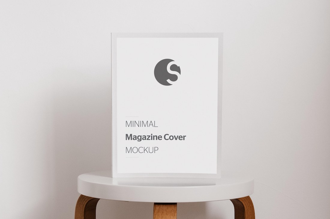 minimal magazine cover mockup