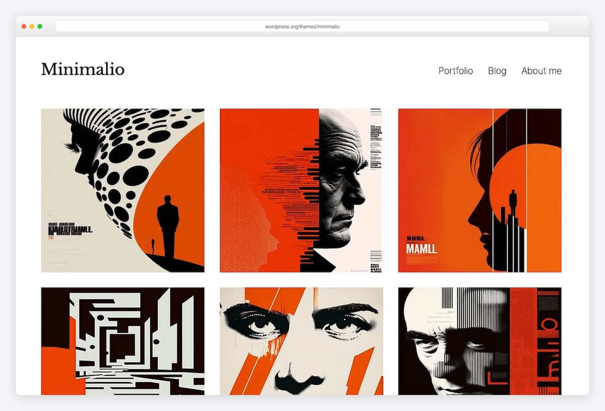 Minimalio minimalist portfolio WordPress theme
