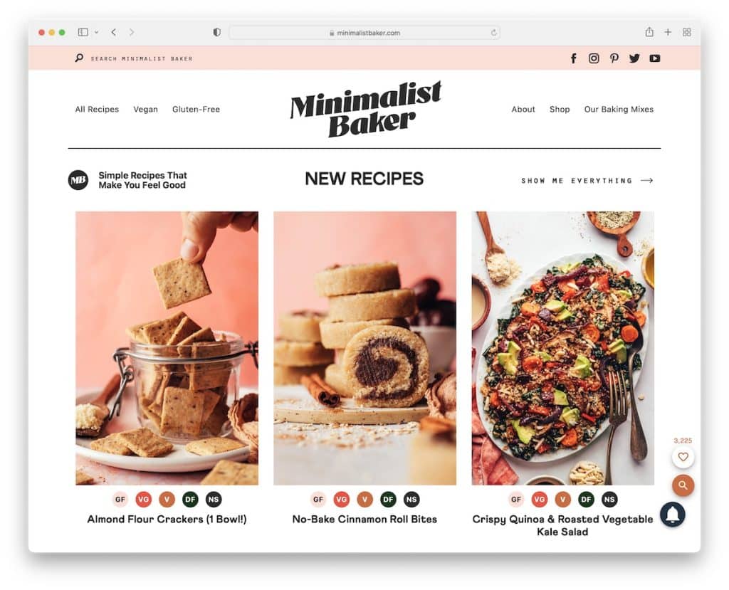 minimalist baker affiliate website
