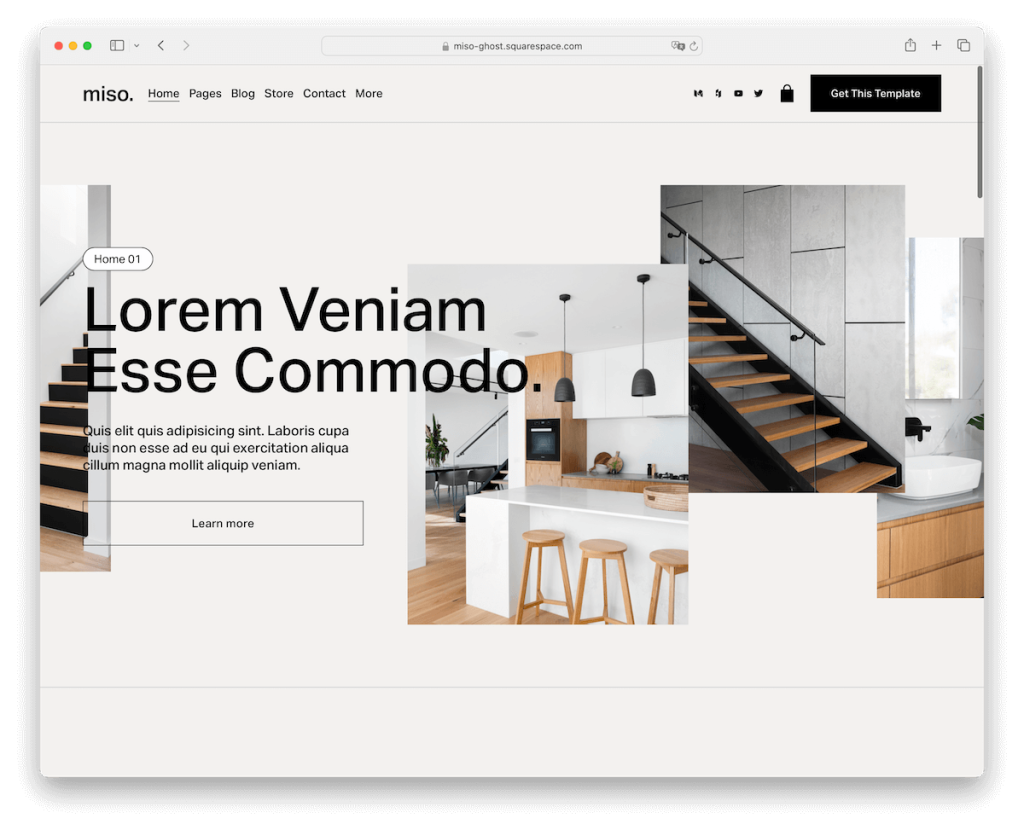 miso squarespace interior design template