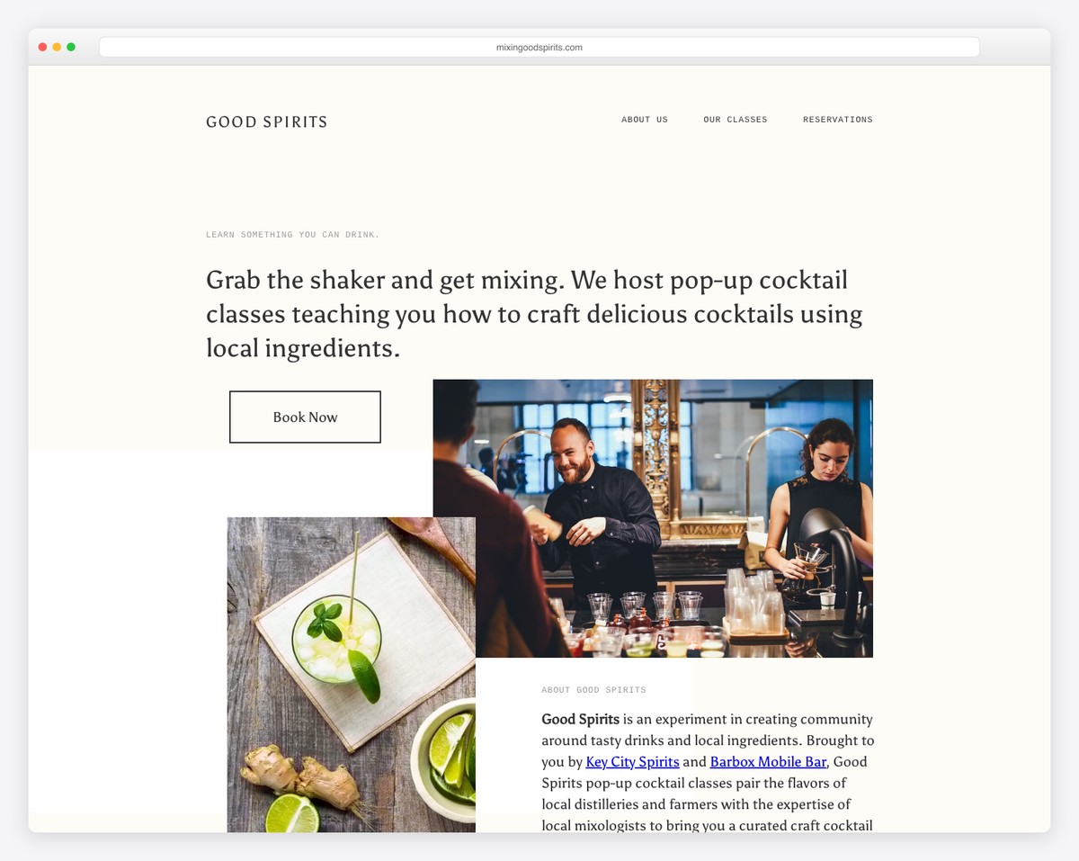 good spirits website example