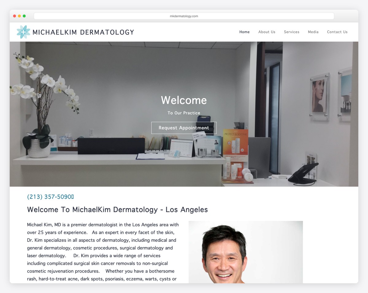 michaelkim dermatology website example