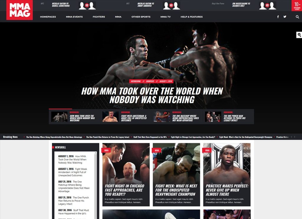 MMA-MAG | MMA Sports Magazine WordPress Theme