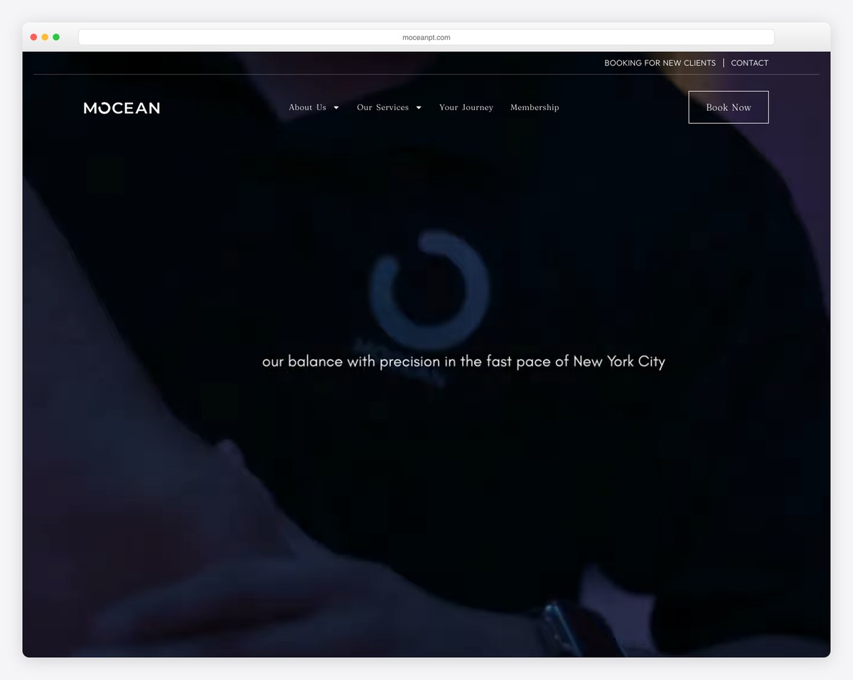 mocean physical therapy & wellness website example