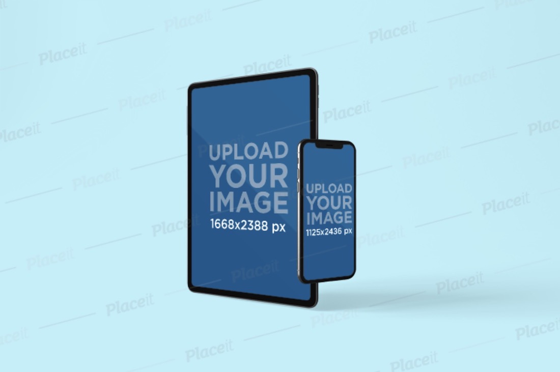 mockup featuring an iphone 11 pro and an ipad pro