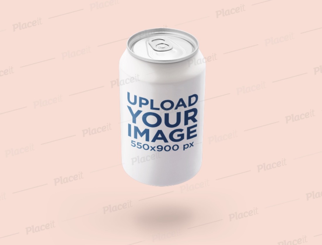 mockup of a floating soda can