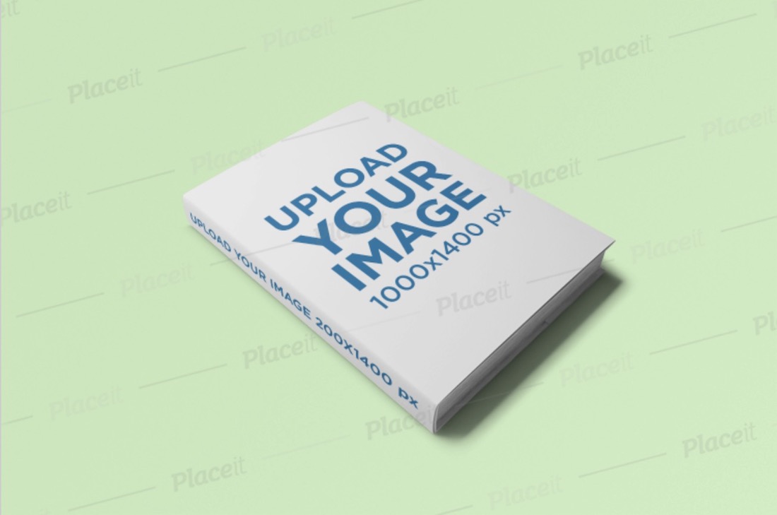 mockup of a hard cover book on a plain color surface