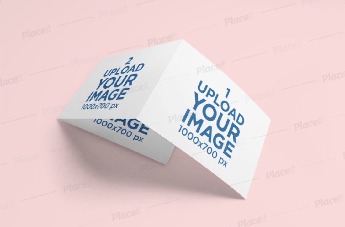 mockup of a trifold brochure over a solid surface