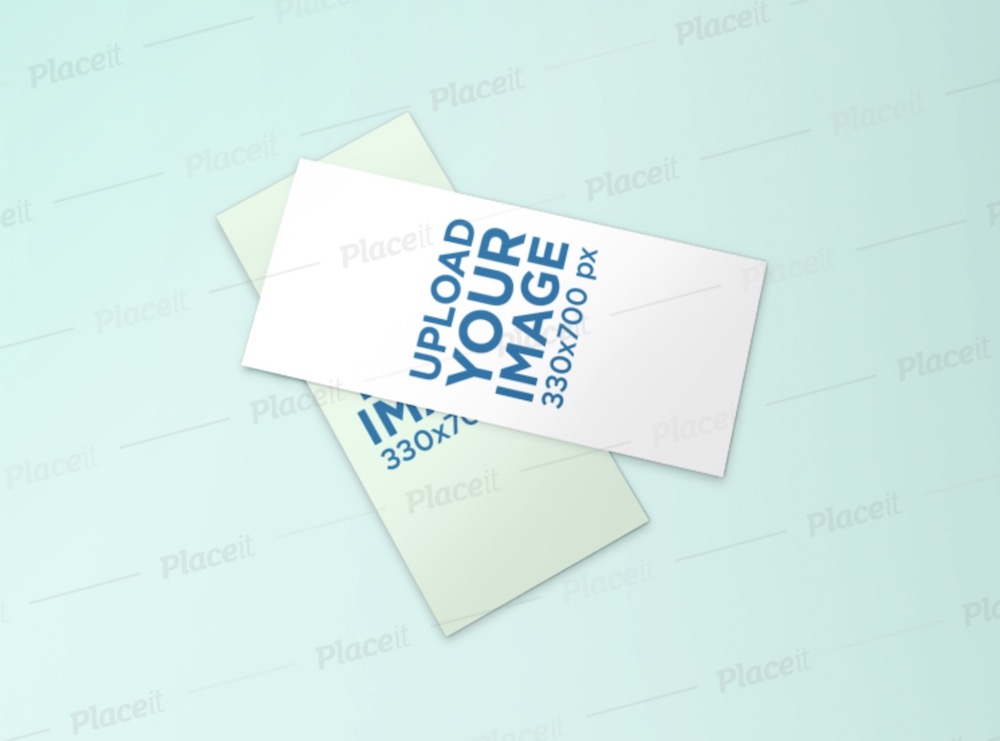 mockup of two overlapped rack cards against a minimalist background