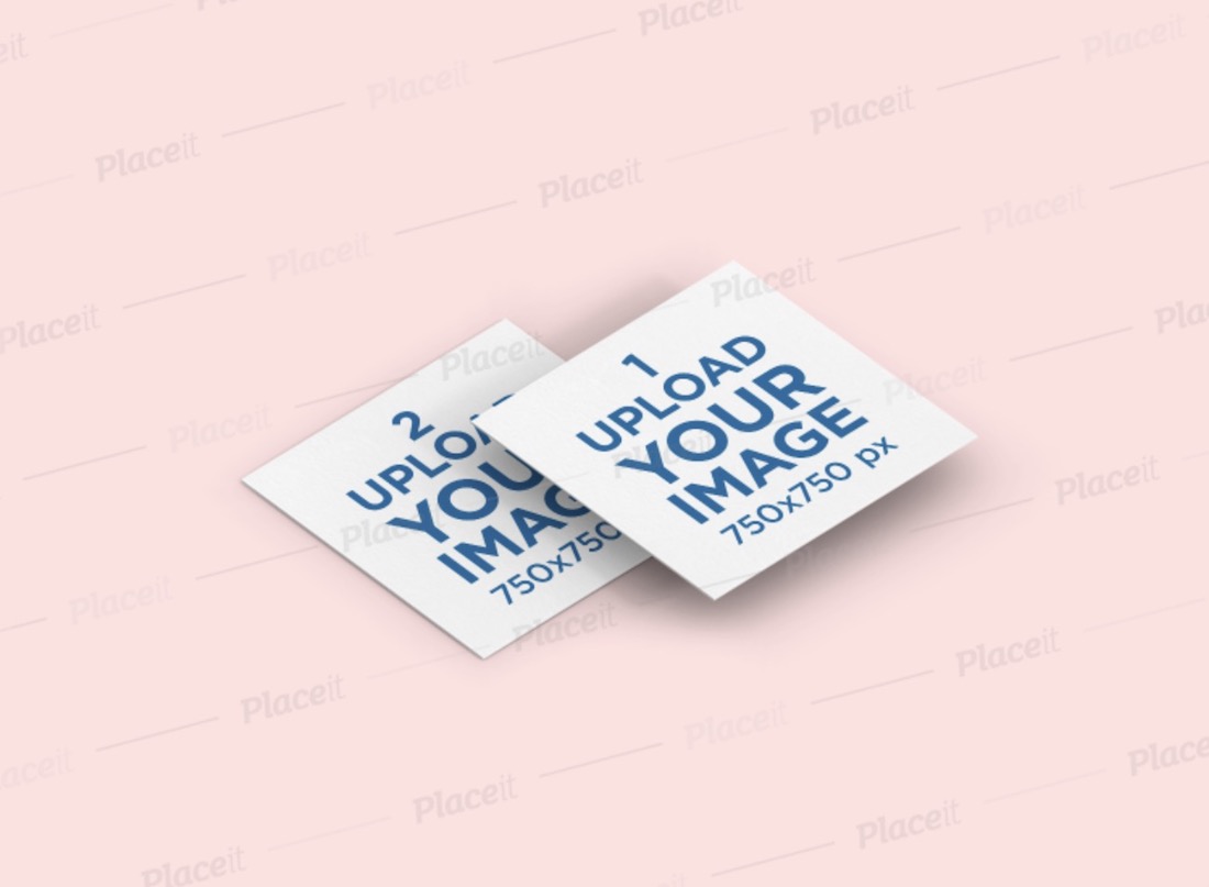 mockup of two overlapping square business cards