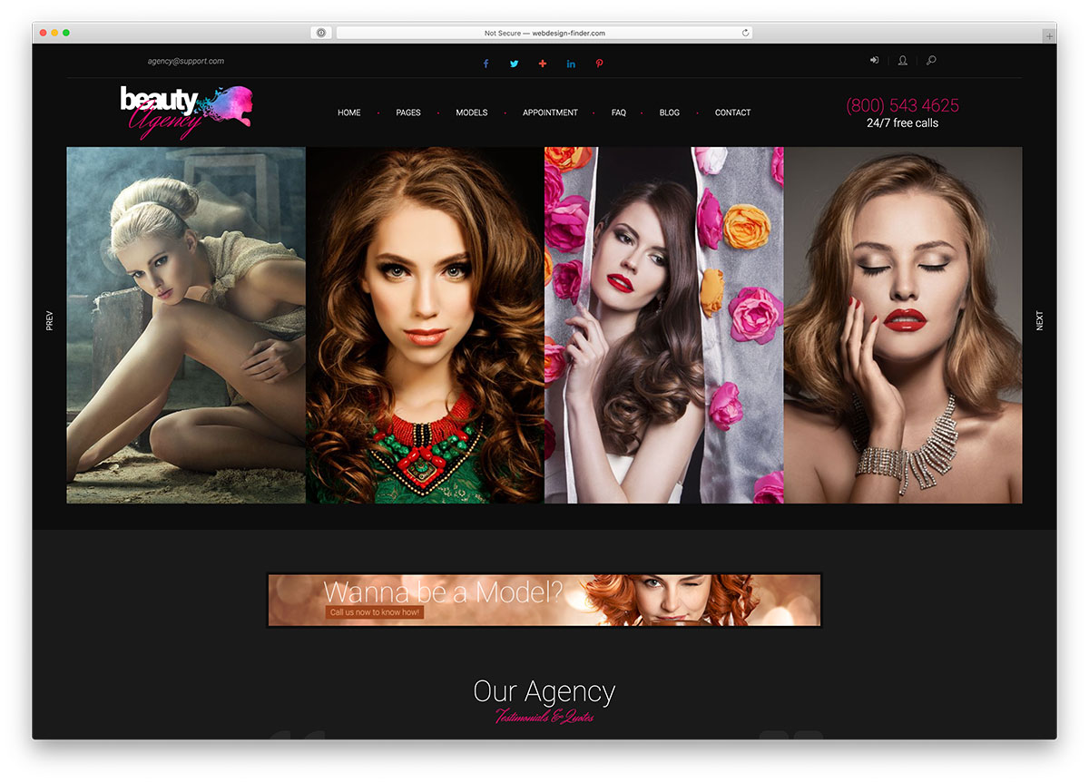 model agency WordPress theme