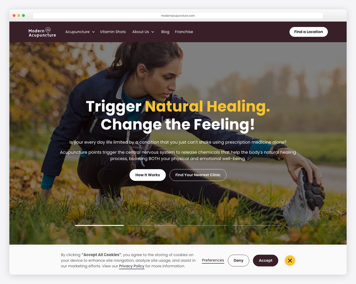 modern acupuncture website example