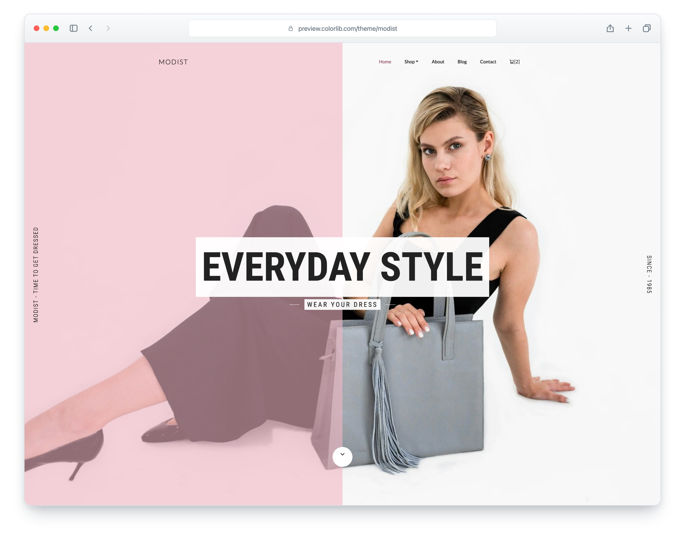 Modist website template