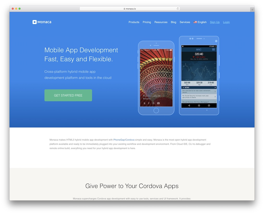monaca html5 framework for app development