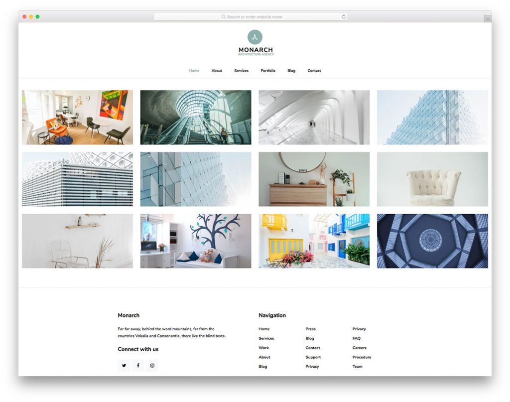 Monarch - Best Architecture Portfolio Website Template 2026 - Colorlib