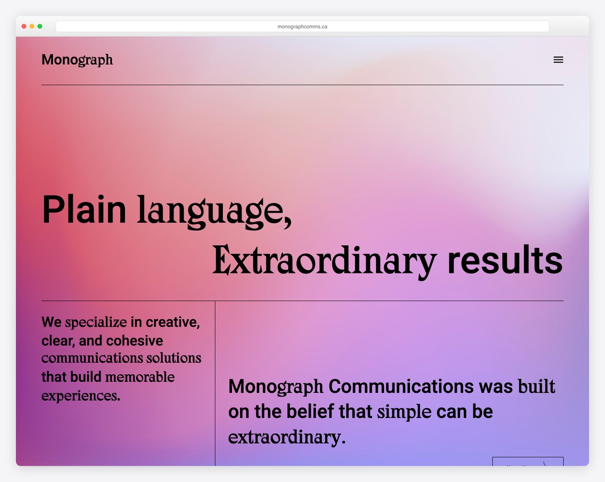 monograph simple website example