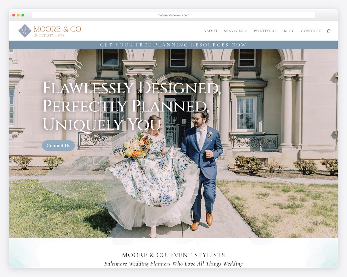 moore & co. event stylists website example