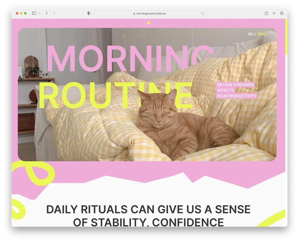 morning routine tilda website