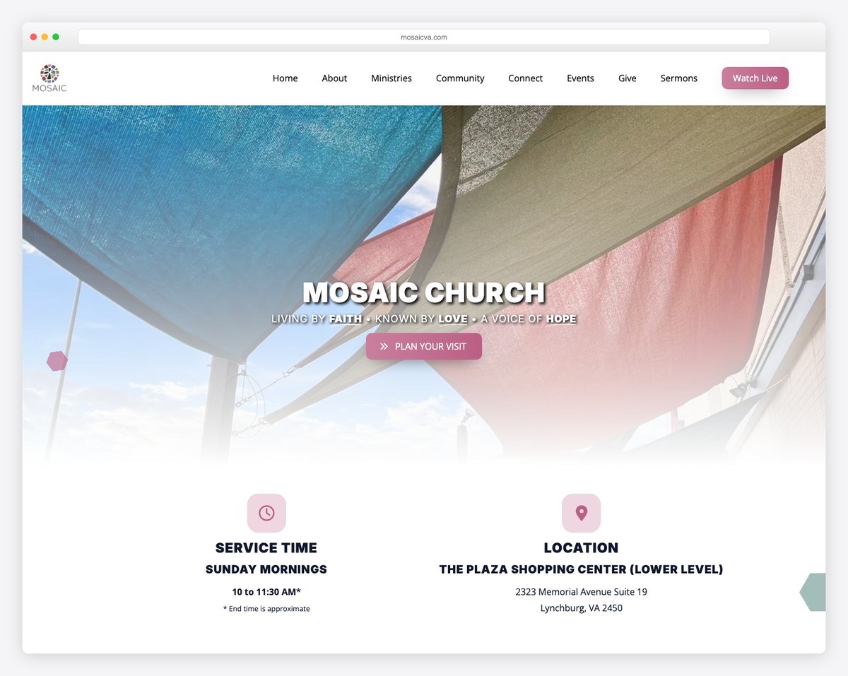 mosaic church website