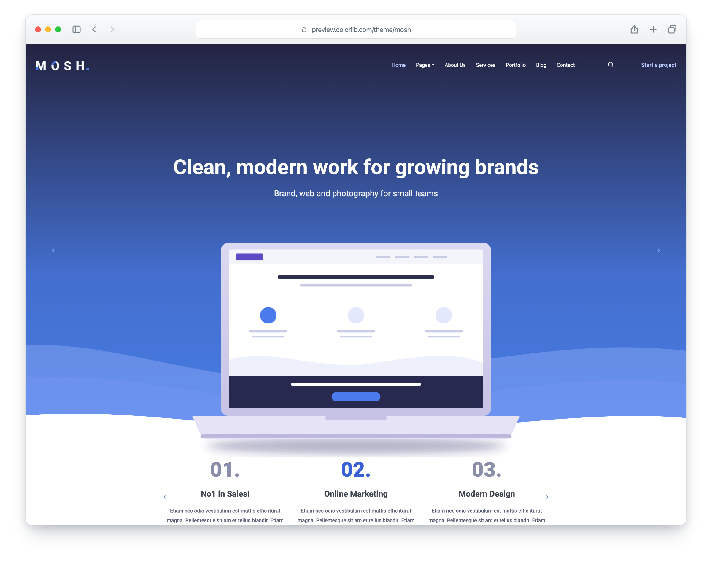 Mosh website template