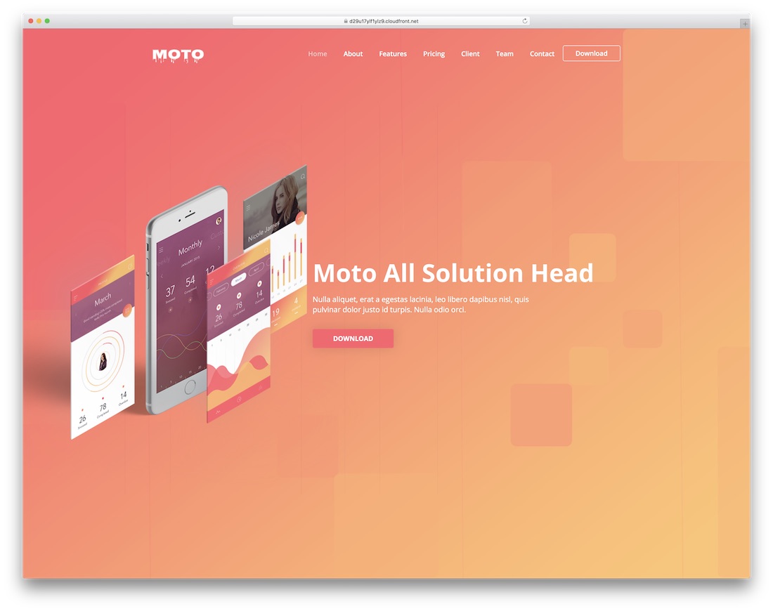 moto simple bootstrap template