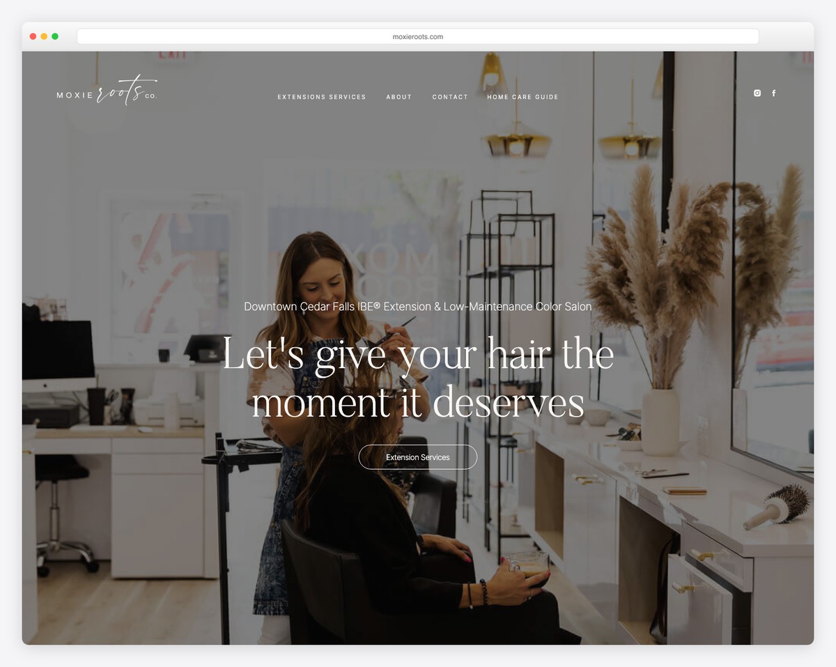 moxie roots co. website example