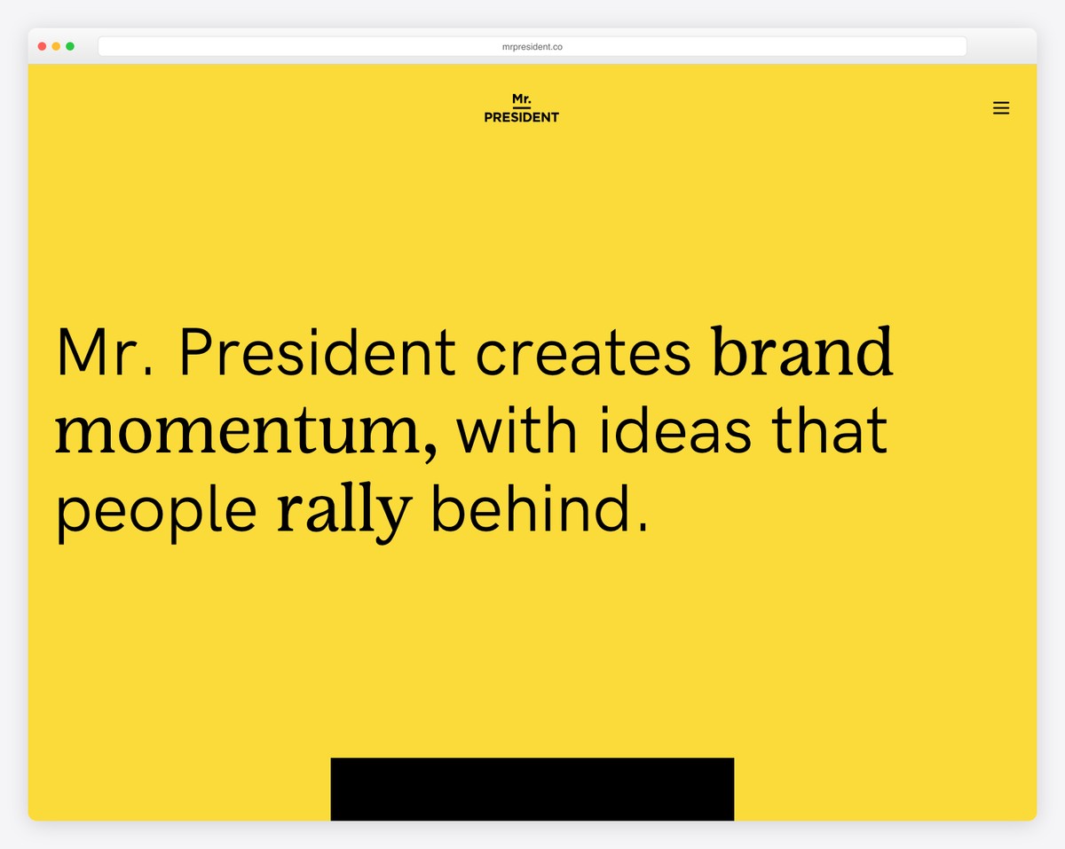 mr president website example
