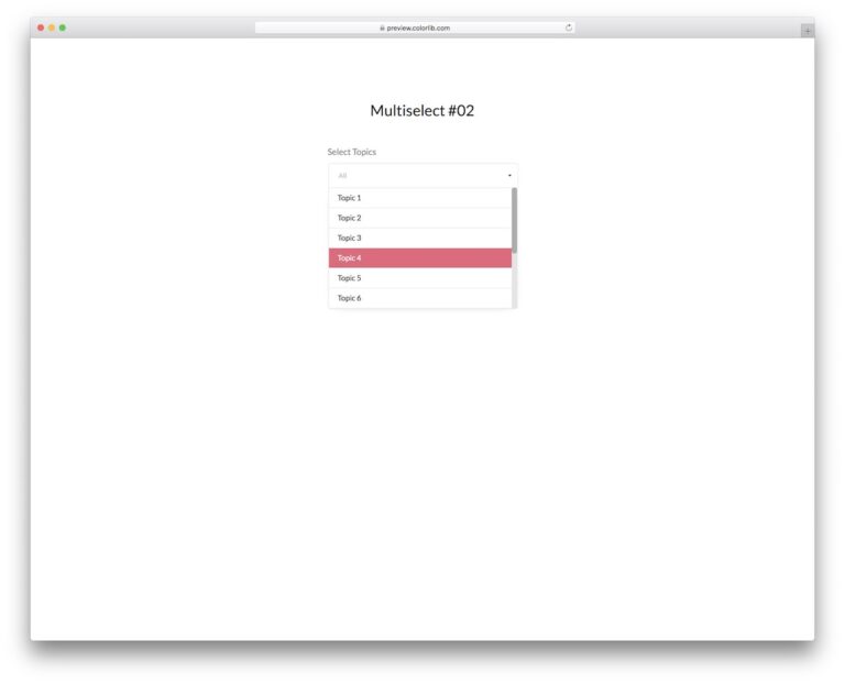 Multiselect V02 - Free Bootstrap 4 Multiselect Dropdown 2026 - Colorlib