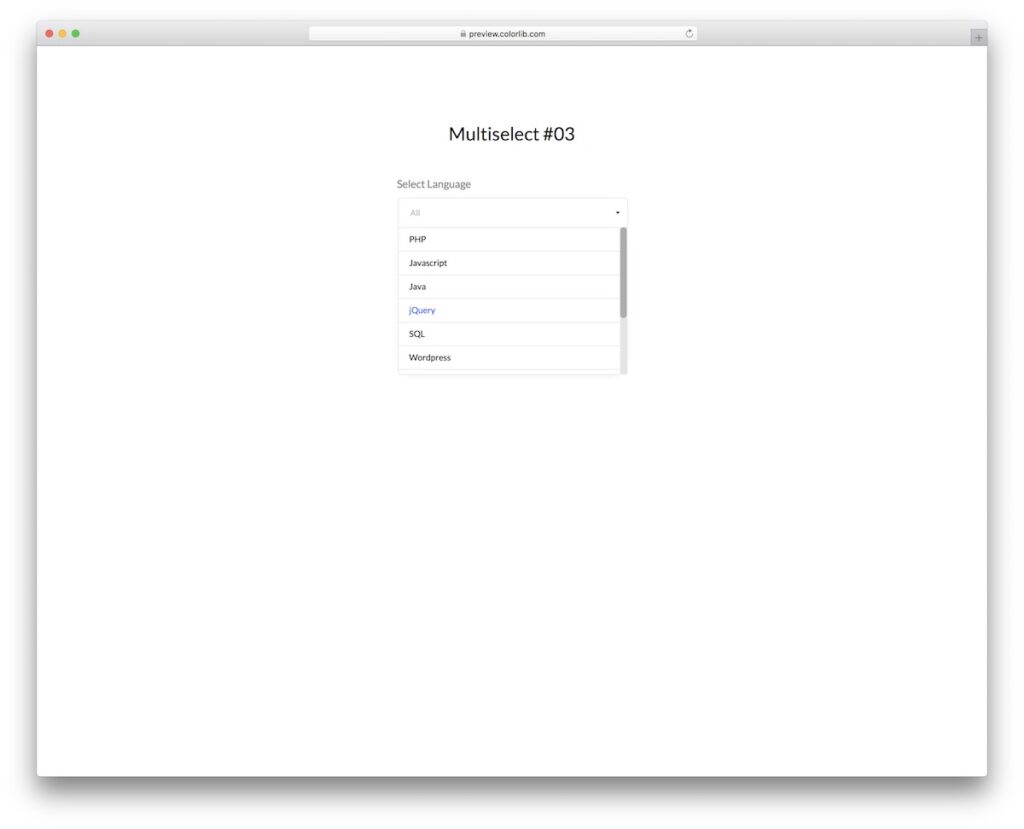 Multiselect V03 - Free Custom Select Dropdown Menu 2026 - Colorlib