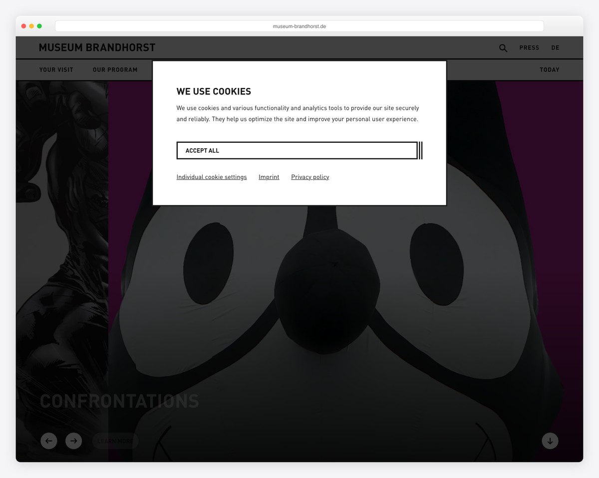 Museum Brandhorst website design