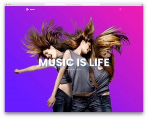Music website template