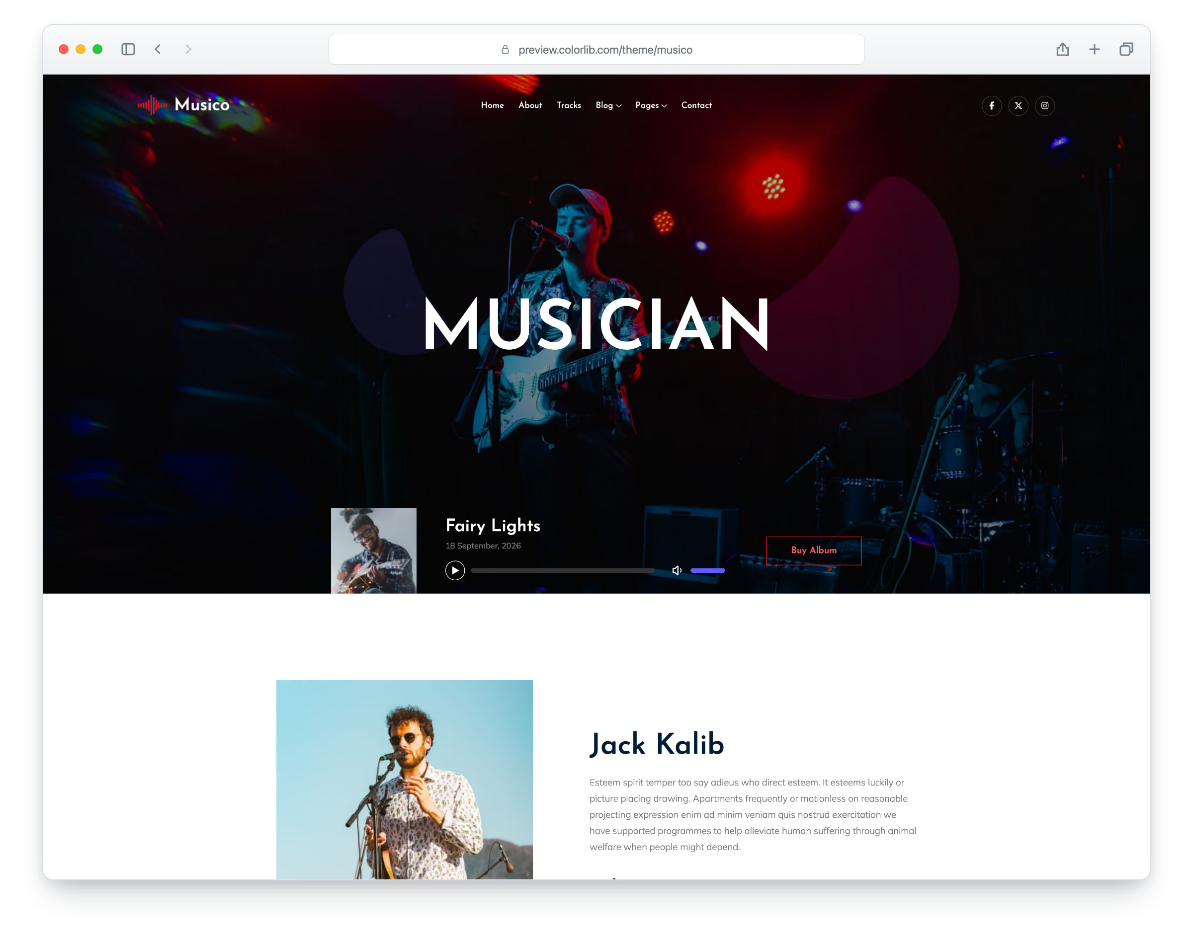 Musico website template
