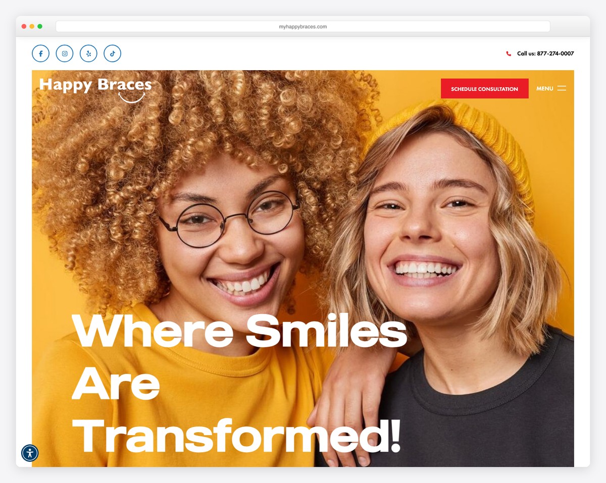 happy braces website example