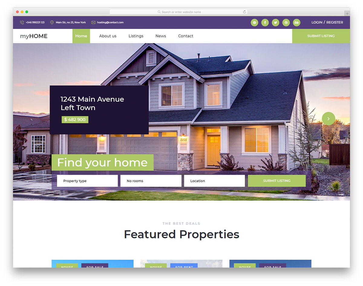 MyHome Free Bootstrap Real Estate Website Template 2023 Colorlib