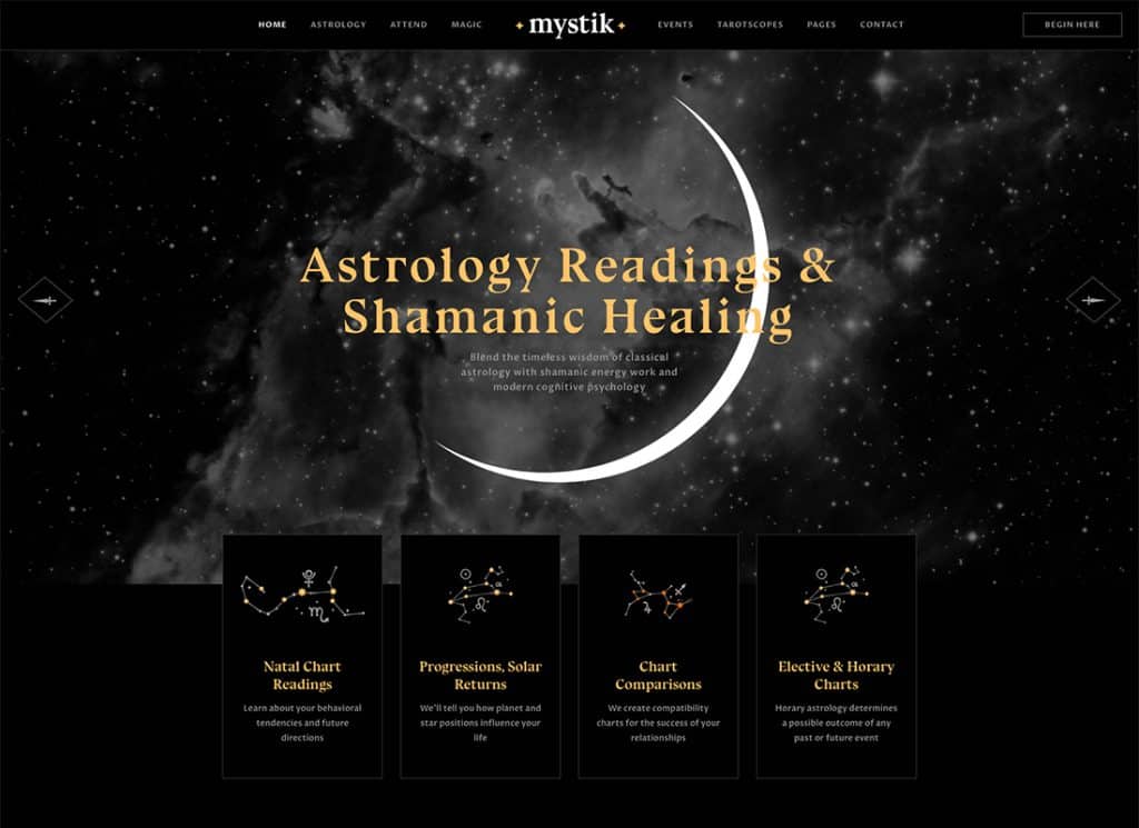 Mystik - Astrology & Esoteric Horoscope Fortune Telling WordPress Theme