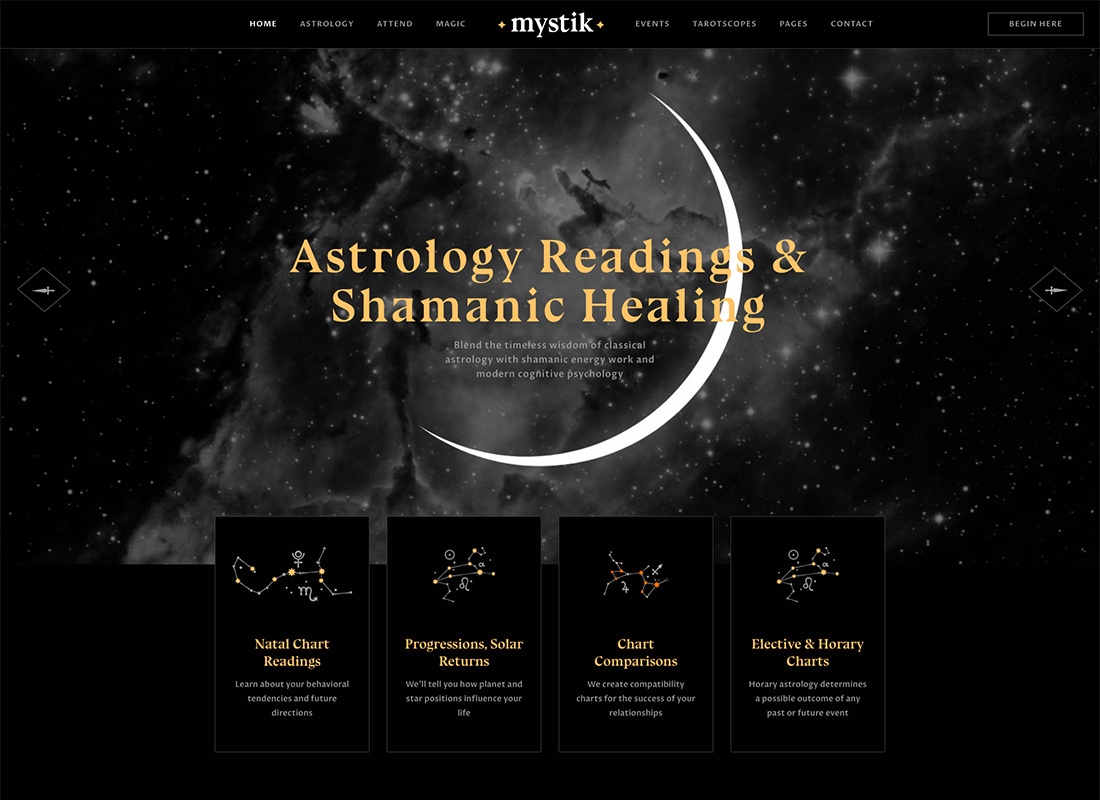 Mystik - Astrology & Esoteric Horoscope Fortune Telling WordPress Theme