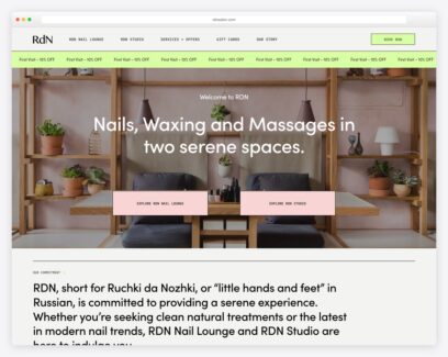 Nail salon website examples