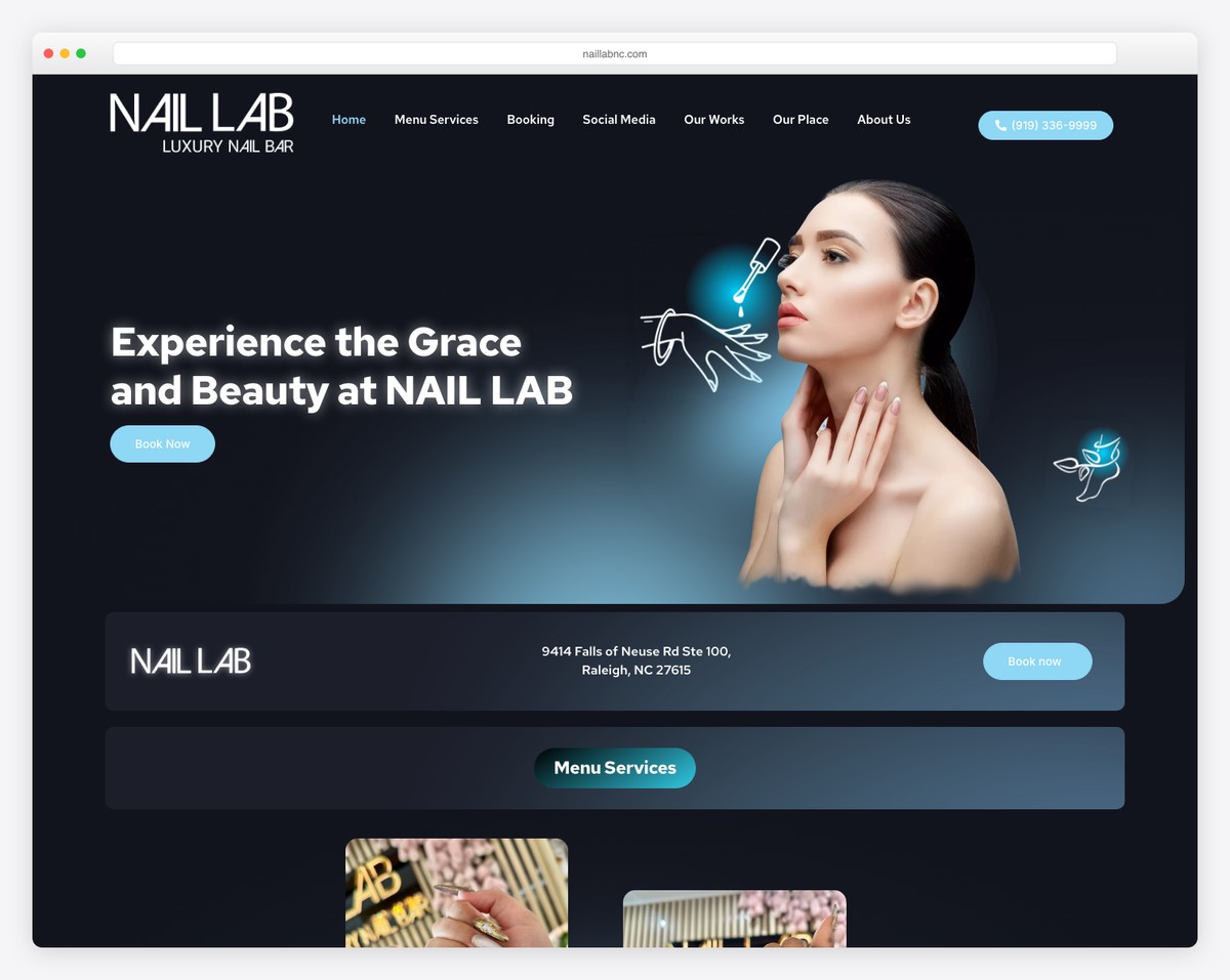 nail lab website example