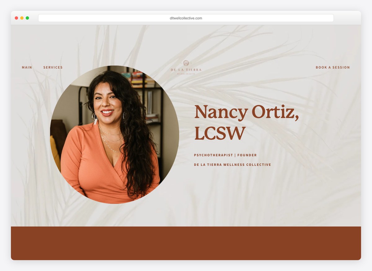 Nancy Ortiz therapist website homepage